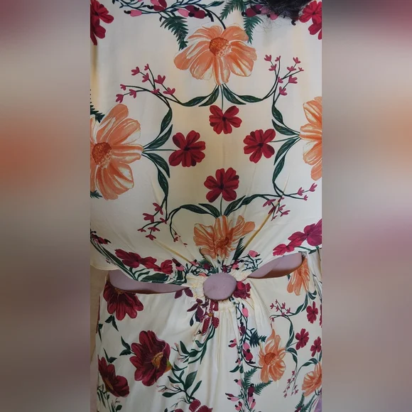 !!! Sale !! No Offer!! Farm Rio x Anthropologie Long-Sleeve Cutout Maxi Dress - Picture 4 of 17